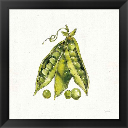 Framed Veggie Market IV Peas Print