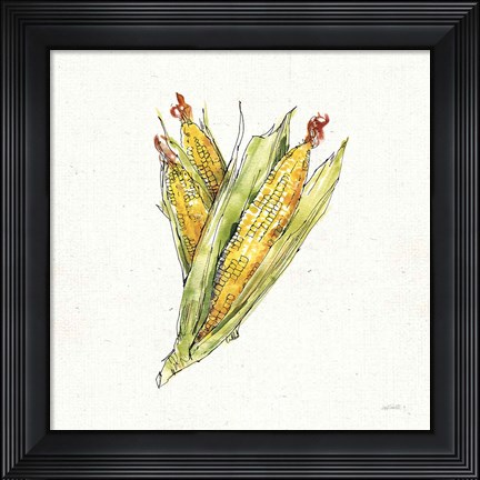 Framed Veggie Market III Corn Print