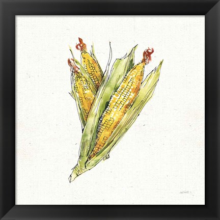 Framed Veggie Market III Corn Print