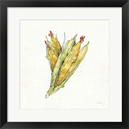 Framed Veggie Market III Corn Print