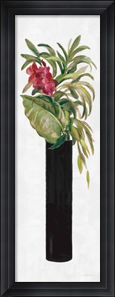 Framed Tropical Lush I on White Print