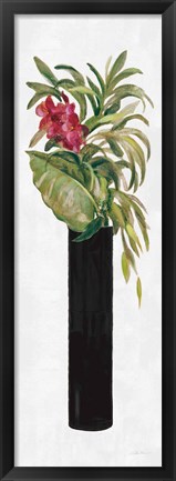 Framed Tropical Lush I on White Print