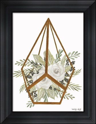 Framed Gold Geometric Diamond Print