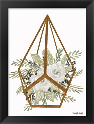 Framed Gold Geometric Diamond Print