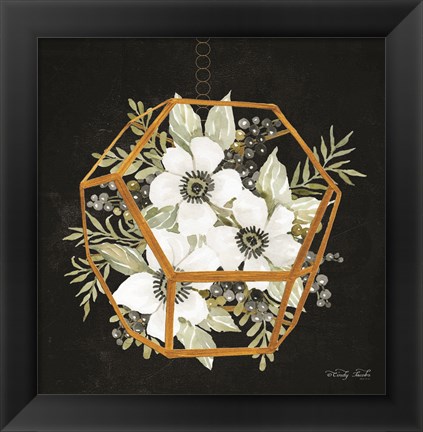 Framed Gold Geometric Hexagon Print