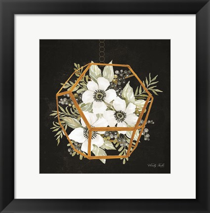 Framed Gold Geometric Hexagon Print