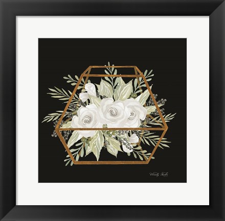 Framed Gold Geometric Polygon Print