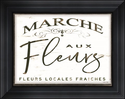Framed Fleurs Sign I Print