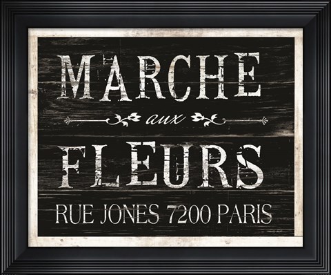 Framed Fleurs Sign II Print
