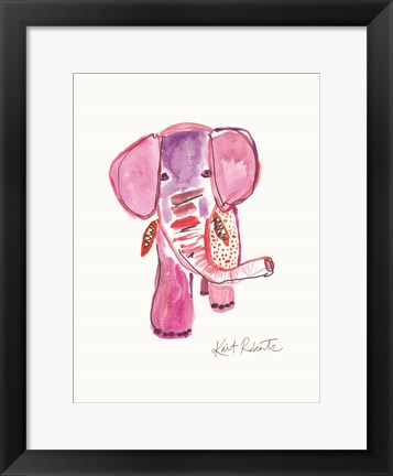 Framed Edith the Elephant Print