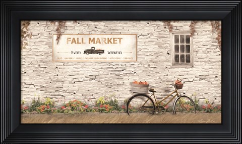 Framed Fall Market with Bike Print