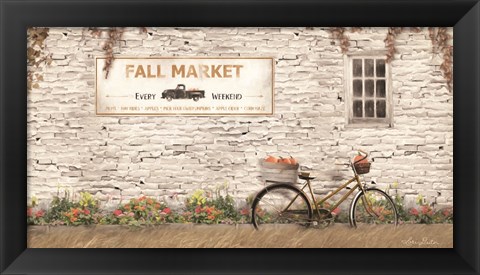 Framed Fall Market with Bike Print