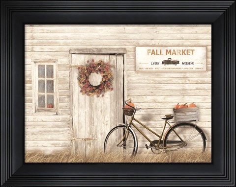 Framed Pumpkin Bicycle Print