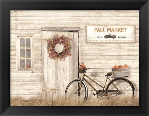 Framed Pumpkin Bicycle Print