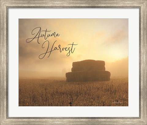 Framed Autumn Hay Harvest Print