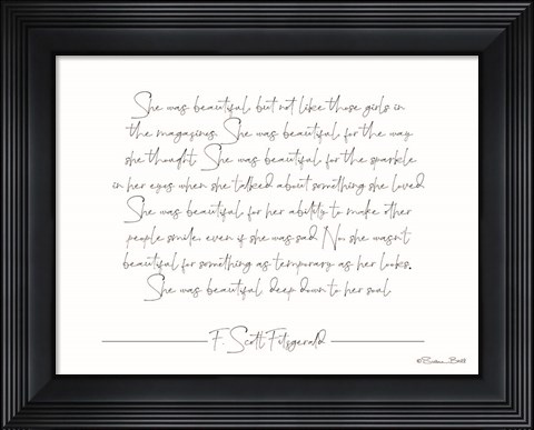 Framed She was Beautiful Print
