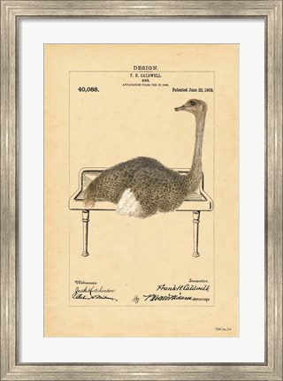 Framed Ostrich in Sink Print