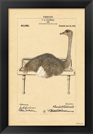 Framed Ostrich in Sink Print