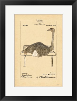 Framed Ostrich in Sink Print