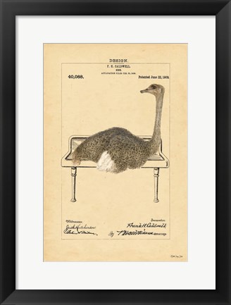 Framed Ostrich in Sink Print