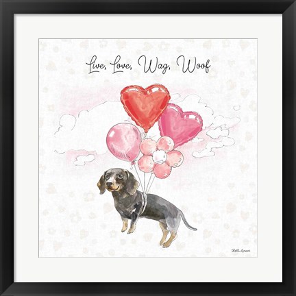 Framed Paws of Love V Pink Print