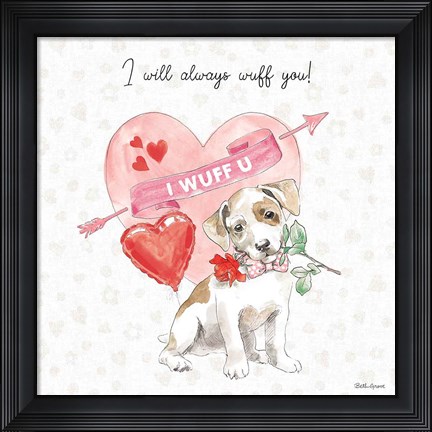 Framed Paws of Love II Pink Print