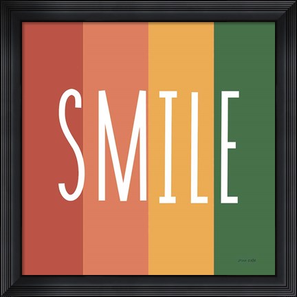 Framed Smile Rainbow Retro Print