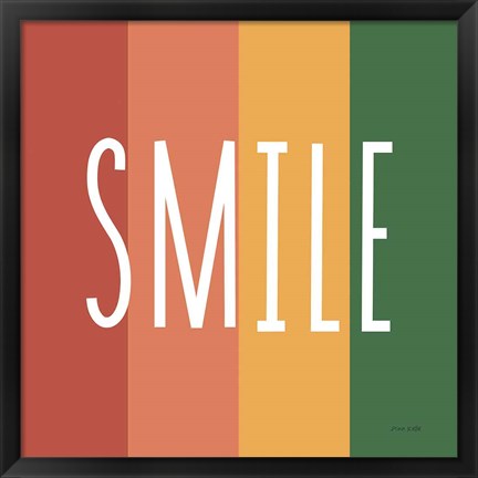 Framed Smile Rainbow Retro Print