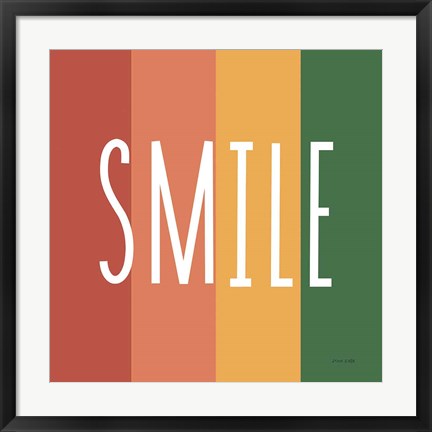 Framed Smile Rainbow Retro Print