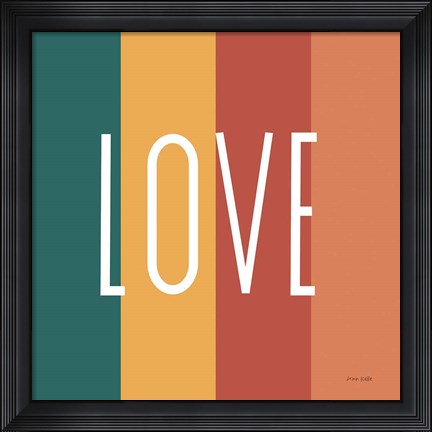 Framed Love Rainbow Retro Print