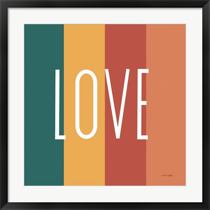 Framed Love Rainbow Retro Print