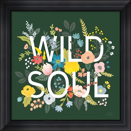Framed Wild Garden I Green Print