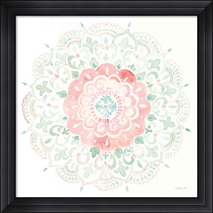Framed Mandala Delight IV Blue Green Print