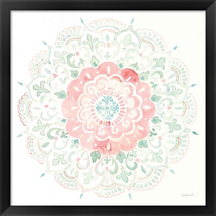 Framed Mandala Delight IV Blue Green Print