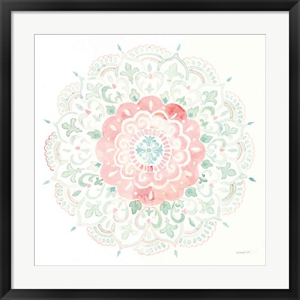 Framed Mandala Delight IV Blue Green Print