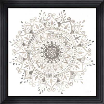Framed Mandala Delight I Neutral Print