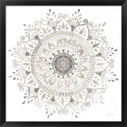 Framed Mandala Delight I Neutral Print