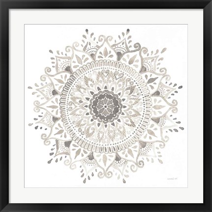 Framed Mandala Delight I Neutral Print