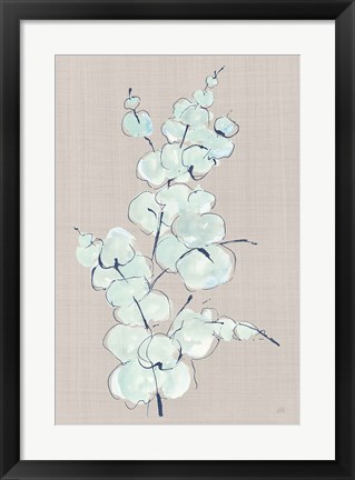 Framed Eucalyptus Branch IV Blue Gray Print