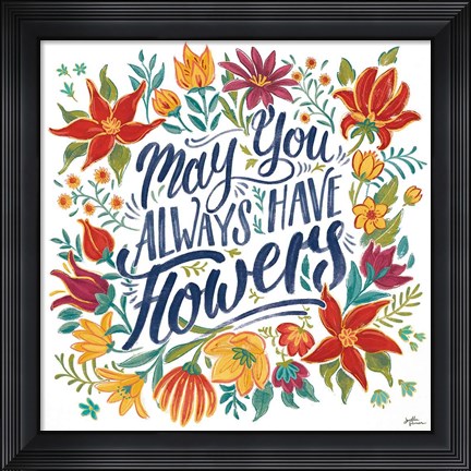 Framed Happy Thoughts IV White Print