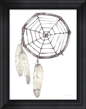 Framed Dream Catcher Follow Your Dreams Neutral Crop Print