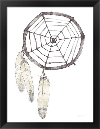 Framed Dream Catcher Follow Your Dreams Neutral Crop Print