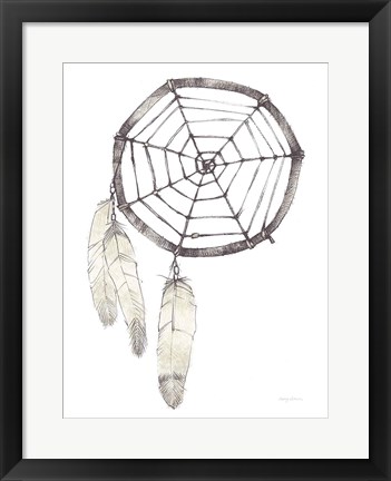 Framed Dream Catcher Follow Your Dreams Neutral Crop Print