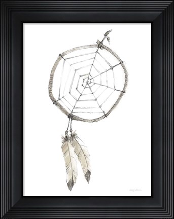 Framed Indian Dream Catcher Neutral Crop Print