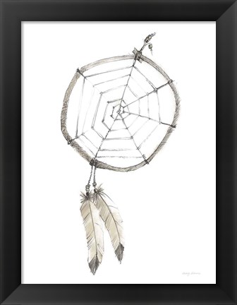 Framed Indian Dream Catcher Neutral Crop Print