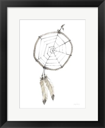 Framed Indian Dream Catcher Neutral Crop Print