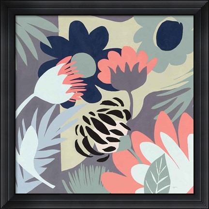 Framed Groovy Garden Mint Print