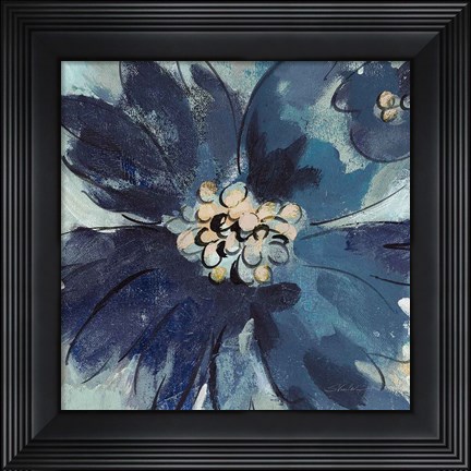 Framed Inky Floral III Cool Print