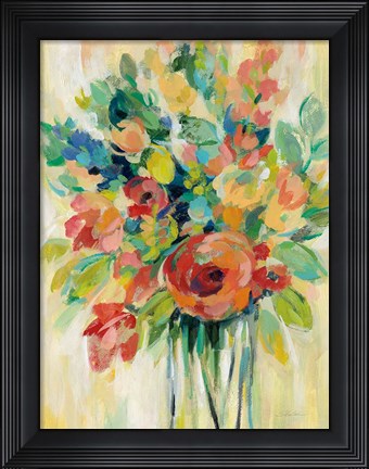 Framed Earthy Colors Bouquet I Print