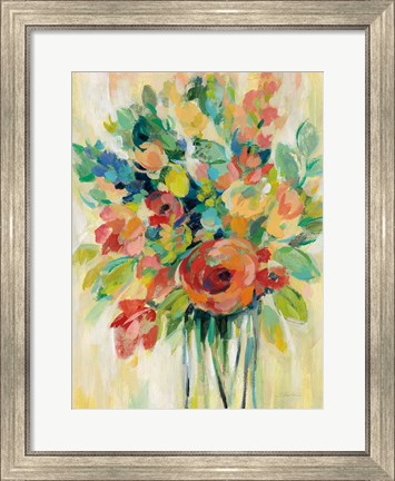 Framed Earthy Colors Bouquet I Print